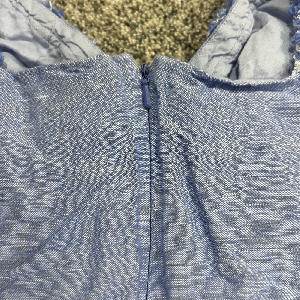 Banana Republic Blue Chambray Linen Cotton Dress Sleeveless Lined Women’s US 6 - Picture 9 of 10